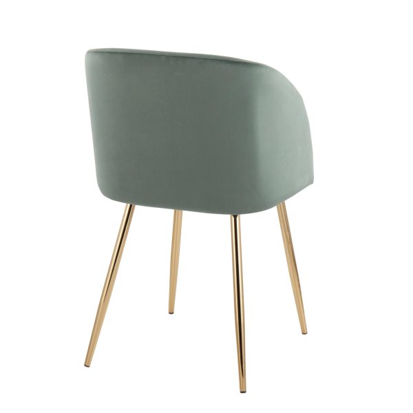 Fran Contemporary Sage Green Velvet Dining Chairs Set of 2 7
