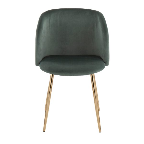 Fran Contemporary Sage Green Velvet Dining Chairs Set of 2 9