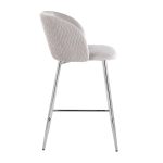 Fran Contemporary Velvet Counter Stools in Silver and Chrome (Set of 2) (Set of 2) 13 Fran Contemporary Velvet Counter Stools in Silver and Chrome (Set of 2) (Set of 2)