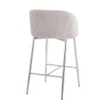 Fran Contemporary Velvet Counter Stools in Silver and Chrome (Set of 2) (Set of 2) 14 Fran Contemporary Velvet Counter Stools in Silver and Chrome (Set of 2) (Set of 2)