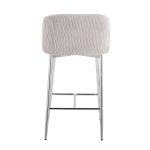 Fran Contemporary Velvet Counter Stools in Silver and Chrome (Set of 2) (Set of 2) 15 Fran Contemporary Velvet Counter Stools in Silver and Chrome (Set of 2) (Set of 2)