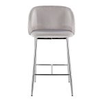 Fran Contemporary Velvet Counter Stools in Silver and Chrome (Set of 2) (Set of 2) 16 Fran Contemporary Velvet Counter Stools in Silver and Chrome (Set of 2) (Set of 2)