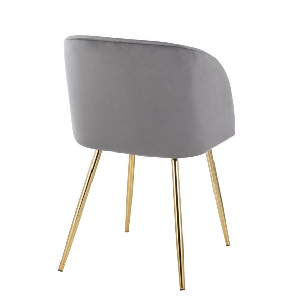 Fran Contemporary Velvet Dining Chairs in Gold and Silver Set of 2 Set of 2 10