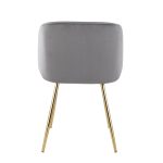 Fran Contemporary Velvet Dining Chairs in Gold and Silver (Set of 2) (Set of 2)