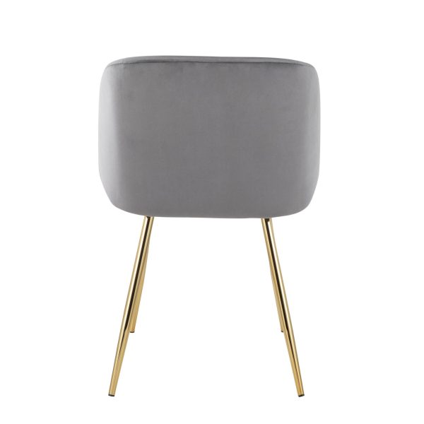 Fran Contemporary Velvet Dining Chairs in Gold and Silver Set of 2 Set of 2 11