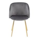 Fran Contemporary Velvet Dining Chairs in Gold and Silver (Set of 2) (Set of 2)