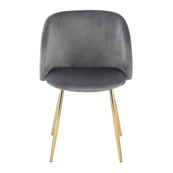 Fran Contemporary Velvet Dining Chairs in Gold and Silver Set of 2 Set of 2 12