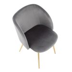 Fran Contemporary Velvet Dining Chairs in Gold and Silver (Set of 2) (Set of 2)