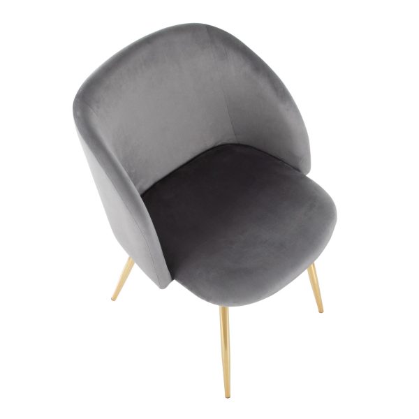 Fran Contemporary Velvet Dining Chairs in Gold and Silver Set of 2 Set of 2 13