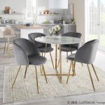 Fran Contemporary Velvet Dining Chairs in Gold and Silver (Set of 2) (Set of 2)