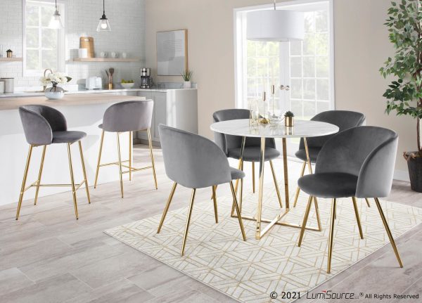 Fran Contemporary Velvet Dining Chairs in Gold and Silver Set of 2 Set of 2 5