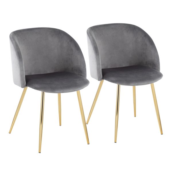 Fran Contemporary Velvet Dining Chairs in Gold and Silver Set of 2 Set of 2 7