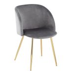 Fran Contemporary Velvet Dining Chairs in Gold and Silver (Set of 2) (Set of 2)