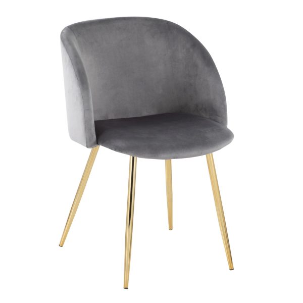 Fran Contemporary Velvet Dining Chairs in Gold and Silver Set of 2 Set of 2 8