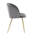 Fran Contemporary Velvet Dining Chairs in Gold and Silver (Set of 2) (Set of 2)