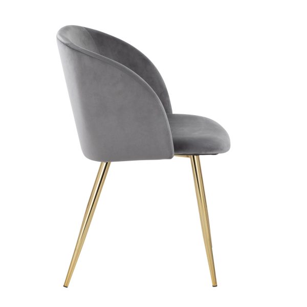 Fran Contemporary Velvet Dining Chairs in Gold and Silver Set of 2 Set of 2 9