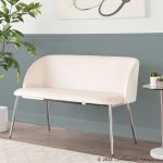 Fran Cream Velvet Chrome Metal Contemporary Accent Bench 11 Fran Cream Velvet Chrome Metal Contemporary Accent Bench