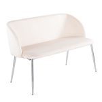 Fran Cream Velvet Chrome Metal Contemporary Accent Bench 12 Fran Cream Velvet Chrome Metal Contemporary Accent Bench