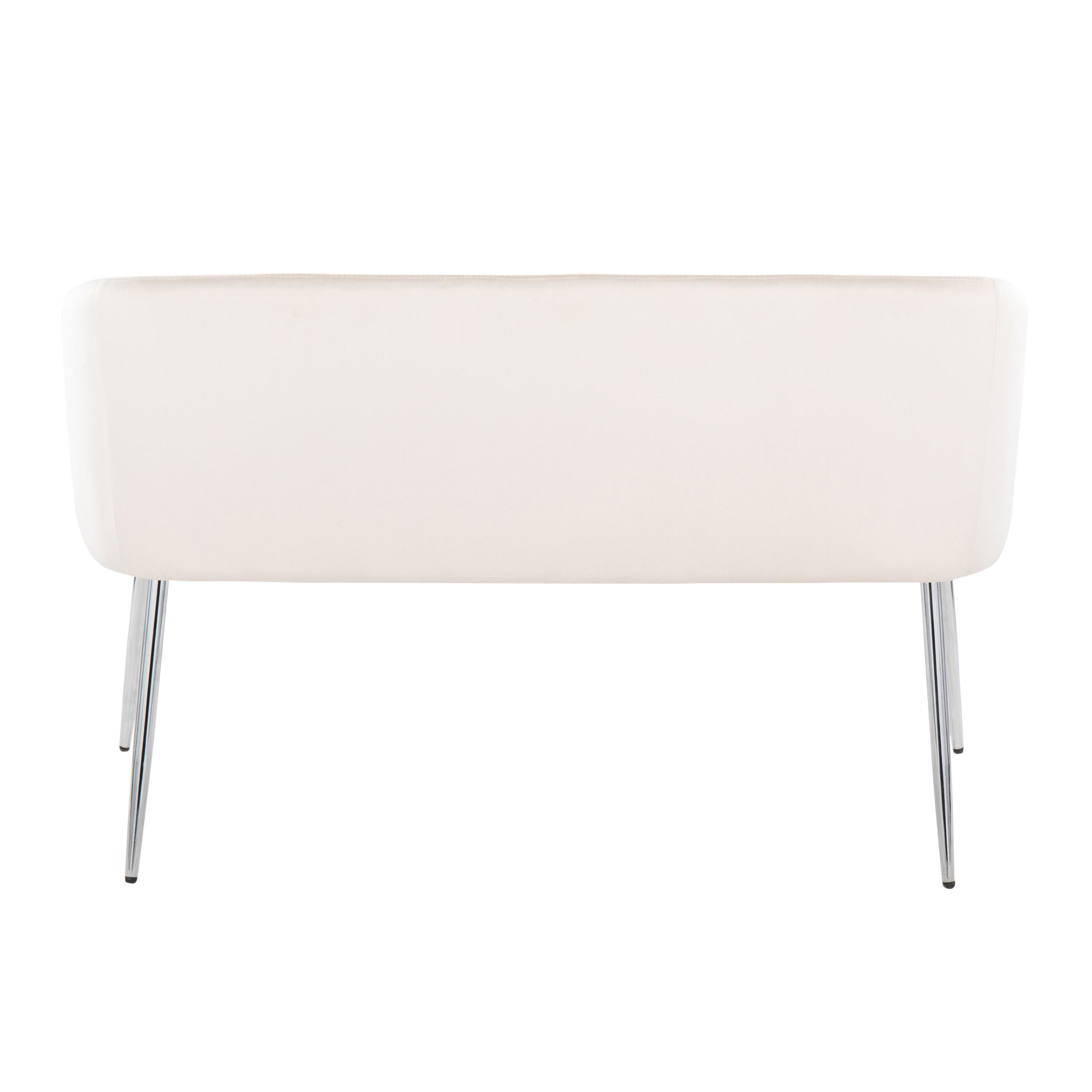 Fran Cream Velvet Chrome Metal Contemporary Accent Bench 6 Fran Cream Velvet Chrome Metal Contemporary Accent Bench - Image 6