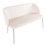Fran Cream Velvet Chrome Metal Contemporary Accent Bench 17 Fran Cream Velvet Chrome Metal Contemporary Accent Bench
