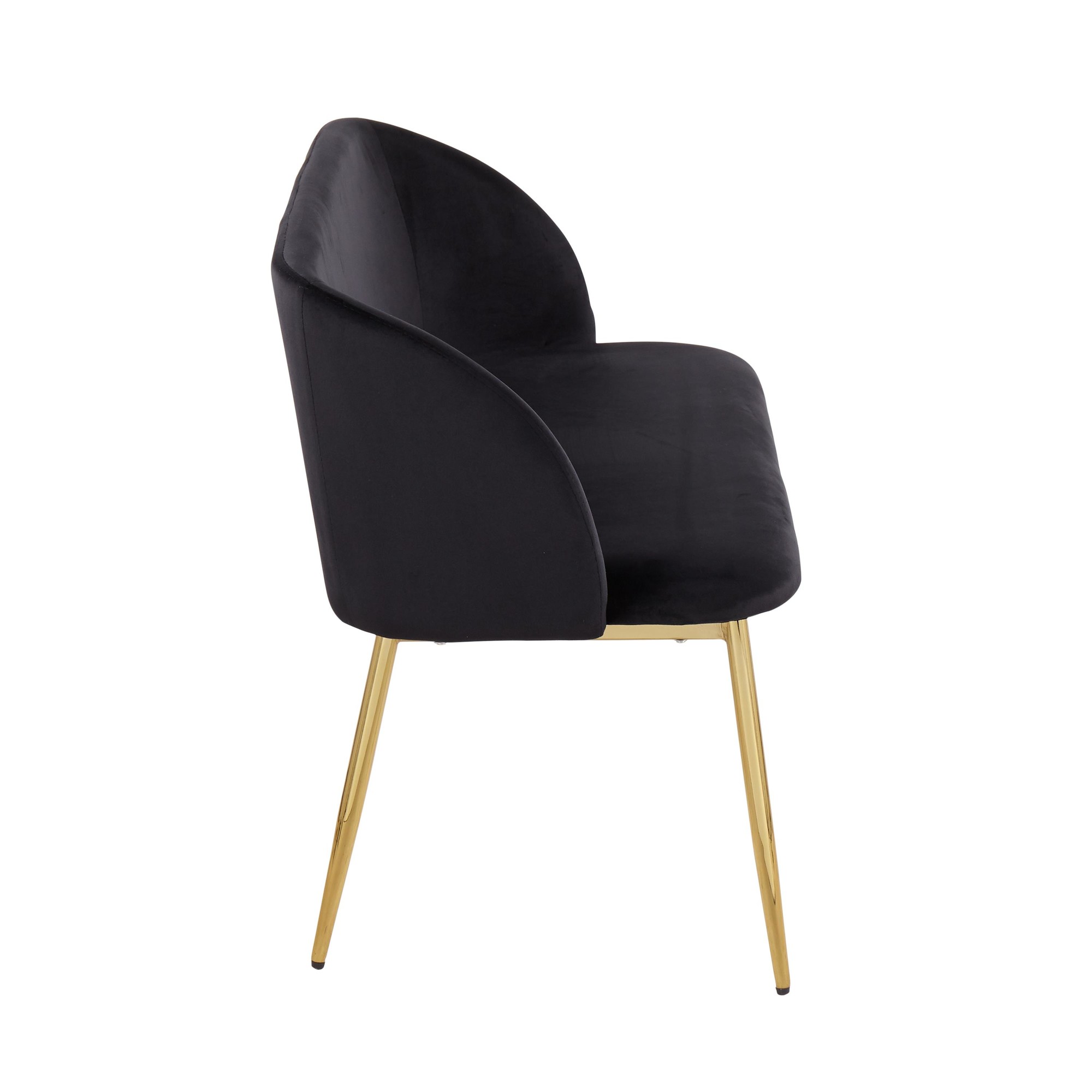 Fran Glam Black Velvet Gold Steel Bench 4 Fran Glam Black Velvet Gold Steel Bench - Image 4