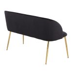 Fran Glam Black Velvet Gold Steel Bench 14 Fran Glam Black Velvet Gold Steel Bench