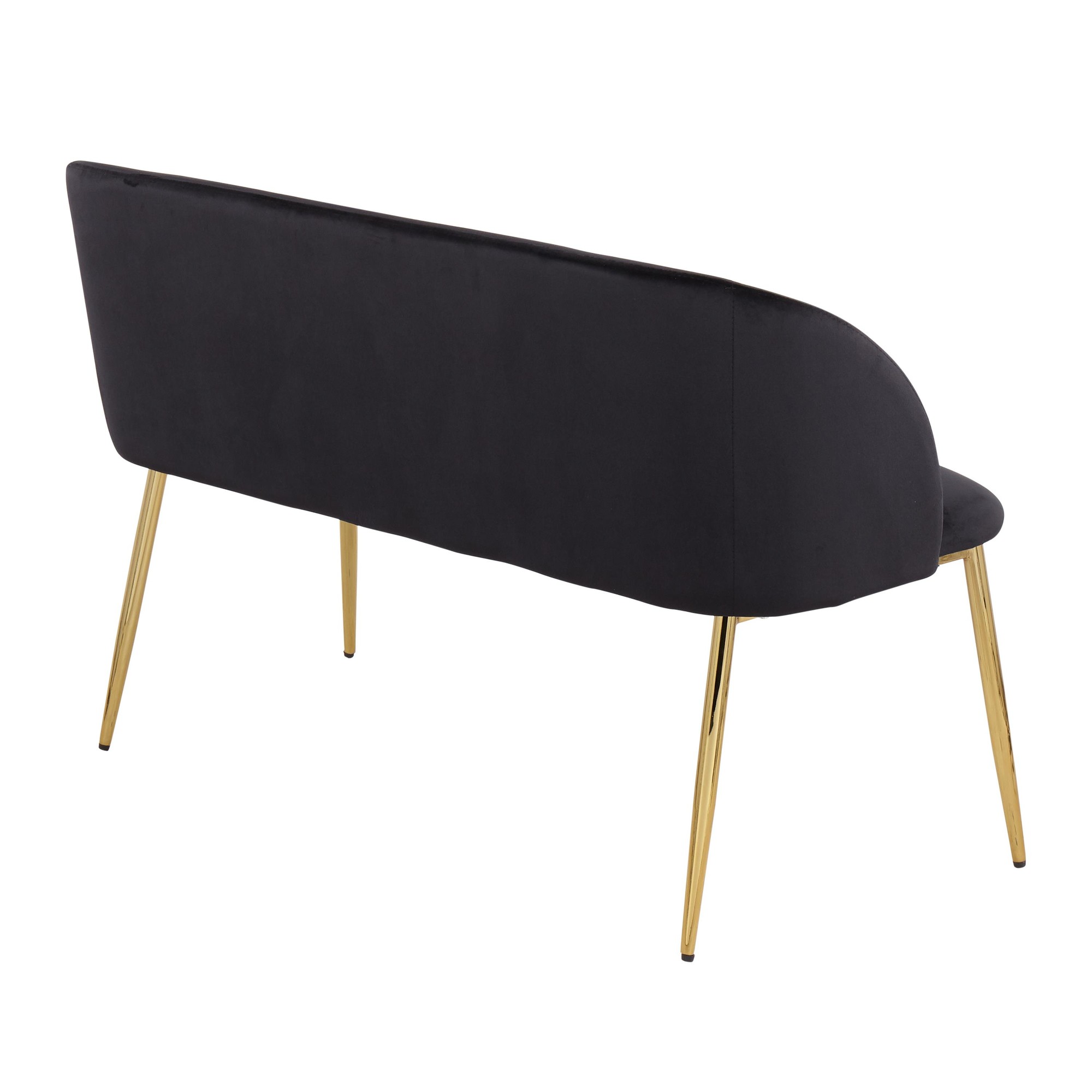 Fran Glam Black Velvet Gold Steel Bench 5 Fran Glam Black Velvet Gold Steel Bench - Image 5