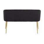 Fran Glam Black Velvet Gold Steel Bench 15 Fran Glam Black Velvet Gold Steel Bench