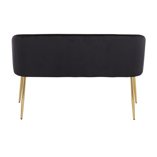 Fran Glam Black Velvet Gold Steel Bench 5