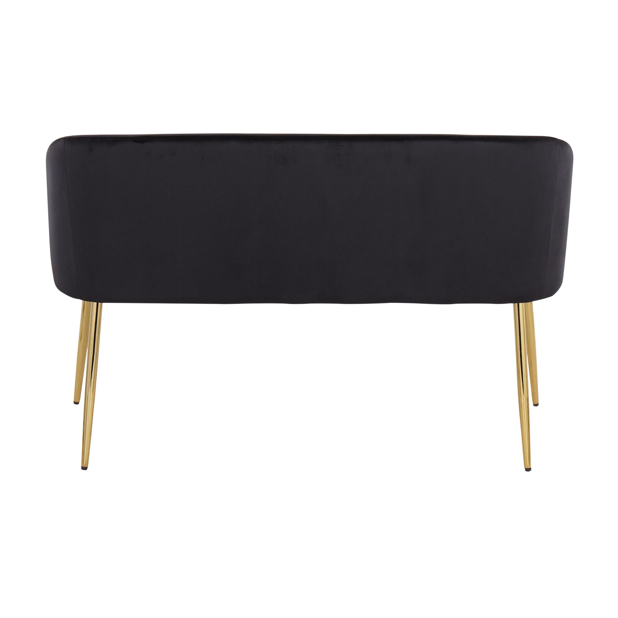 Fran Glam Black Velvet Gold Steel Bench 6 Fran Glam Black Velvet Gold Steel Bench - Image 6
