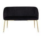 Fran Glam Black Velvet Gold Steel Bench 16 Fran Glam Black Velvet Gold Steel Bench
