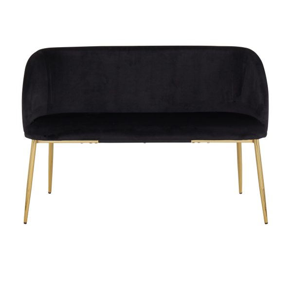 Fran Glam Black Velvet Gold Steel Bench 6