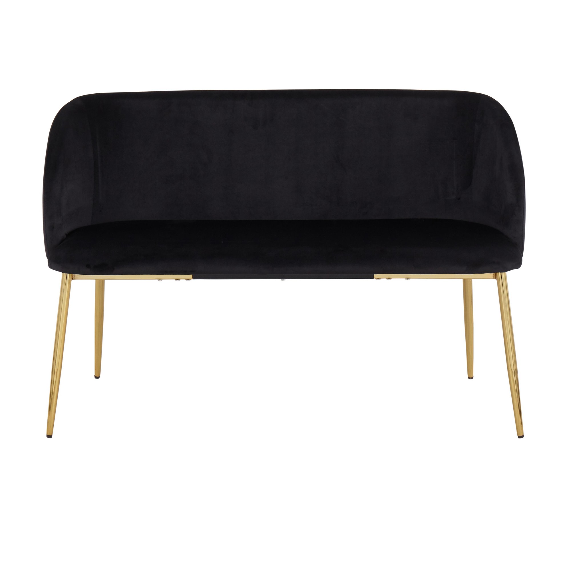 Fran Glam Black Velvet Gold Steel Bench 7 Fran Glam Black Velvet Gold Steel Bench - Image 7