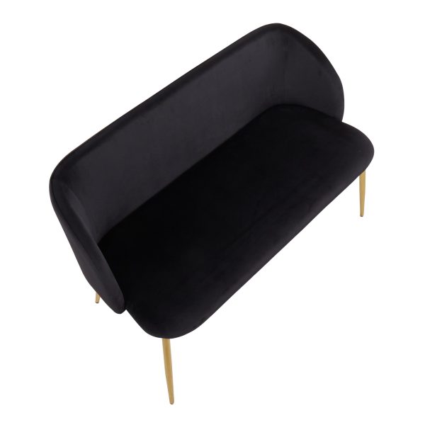 Fran Glam Black Velvet Gold Steel Bench 7