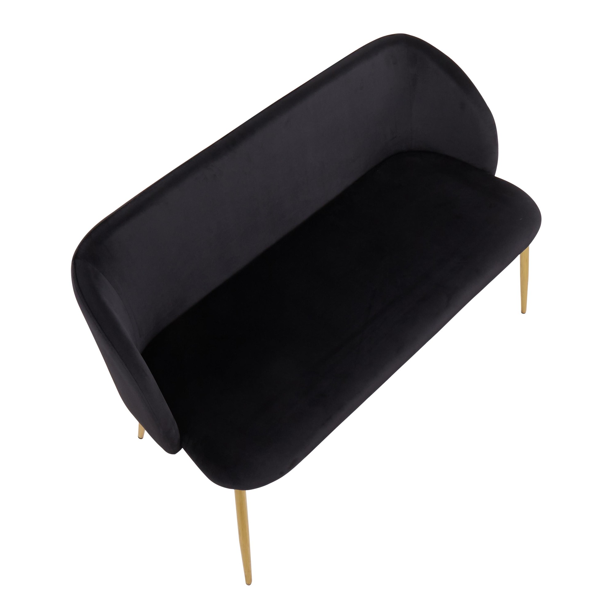 Fran Glam Black Velvet Gold Steel Bench 8 Fran Glam Black Velvet Gold Steel Bench - Image 8
