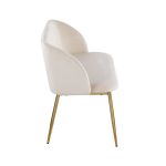 Fran Glam Cream Velvet Gold Steel Contemporary Bench
