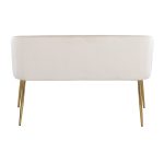 Fran Glam Cream Velvet Gold Steel Contemporary Bench