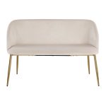 Fran Glam Cream Velvet Gold Steel Contemporary Bench