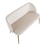 Fran Glam Cream Velvet Gold Steel Contemporary Bench