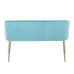 Fran Glam Light Blue Velvet Gold Metal Bench 15 Fran Glam Light Blue Velvet Gold Metal Bench