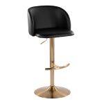 Fran Gold Black Contemporary Adjustable Barstool (Set of 2) 14 Fran Gold Black Contemporary Adjustable Barstool (Set of 2)