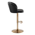 Fran Gold Black Contemporary Adjustable Barstool (Set of 2) 15 Fran Gold Black Contemporary Adjustable Barstool (Set of 2)