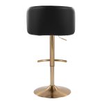 Fran Gold Black Contemporary Adjustable Barstool (Set of 2) 17 Fran Gold Black Contemporary Adjustable Barstool (Set of 2)
