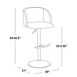 Fran Gold Black Contemporary Adjustable Barstool (Set of 2) 19 Fran Gold Black Contemporary Adjustable Barstool (Set of 2)