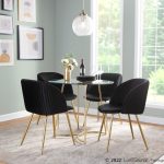 Fran Gold Black Velvet Pleated Contemporary Chairs (Set of 2) 13 Fran Gold Black Velvet Pleated Contemporary Chairs (Set of 2)