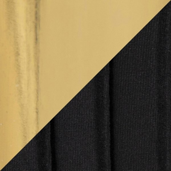 Fran Gold Black Velvet Pleated Contemporary Chairs Set of 2 10