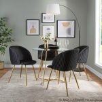 Fran Gold Black Velvet Pleated Contemporary Chairs (Set of 2) 12 Fran Gold Black Velvet Pleated Contemporary Chairs (Set of 2)
