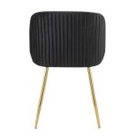 Fran Gold Black Velvet Pleated Contemporary Chairs (Set of 2) 18 Fran Gold Black Velvet Pleated Contemporary Chairs (Set of 2)