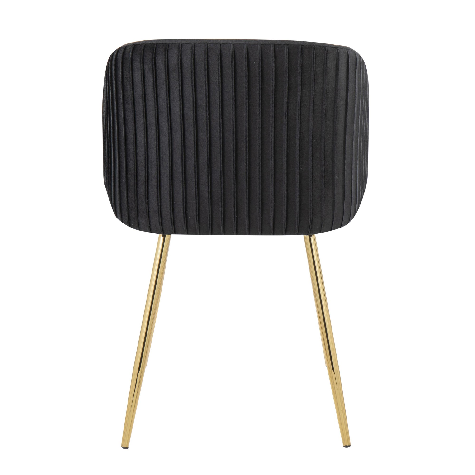 Fran Gold Black Velvet Pleated Contemporary Chairs (Set of 2) 7 Fran Gold Black Velvet Pleated Contemporary Chairs (Set of 2) - Image 7