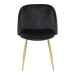 Fran Gold Black Velvet Pleated Contemporary Chairs (Set of 2) 19 Fran Gold Black Velvet Pleated Contemporary Chairs (Set of 2)